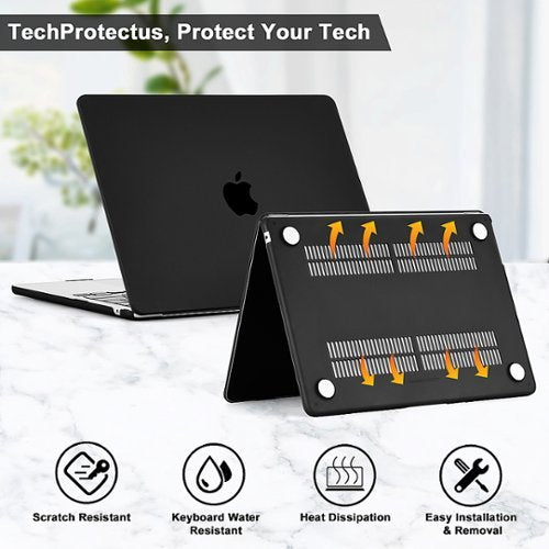 Techprotectus - MacBook case for 2022-2025 MacBook Air 13.6" with Apple M2/M3/M4 Chip - Black