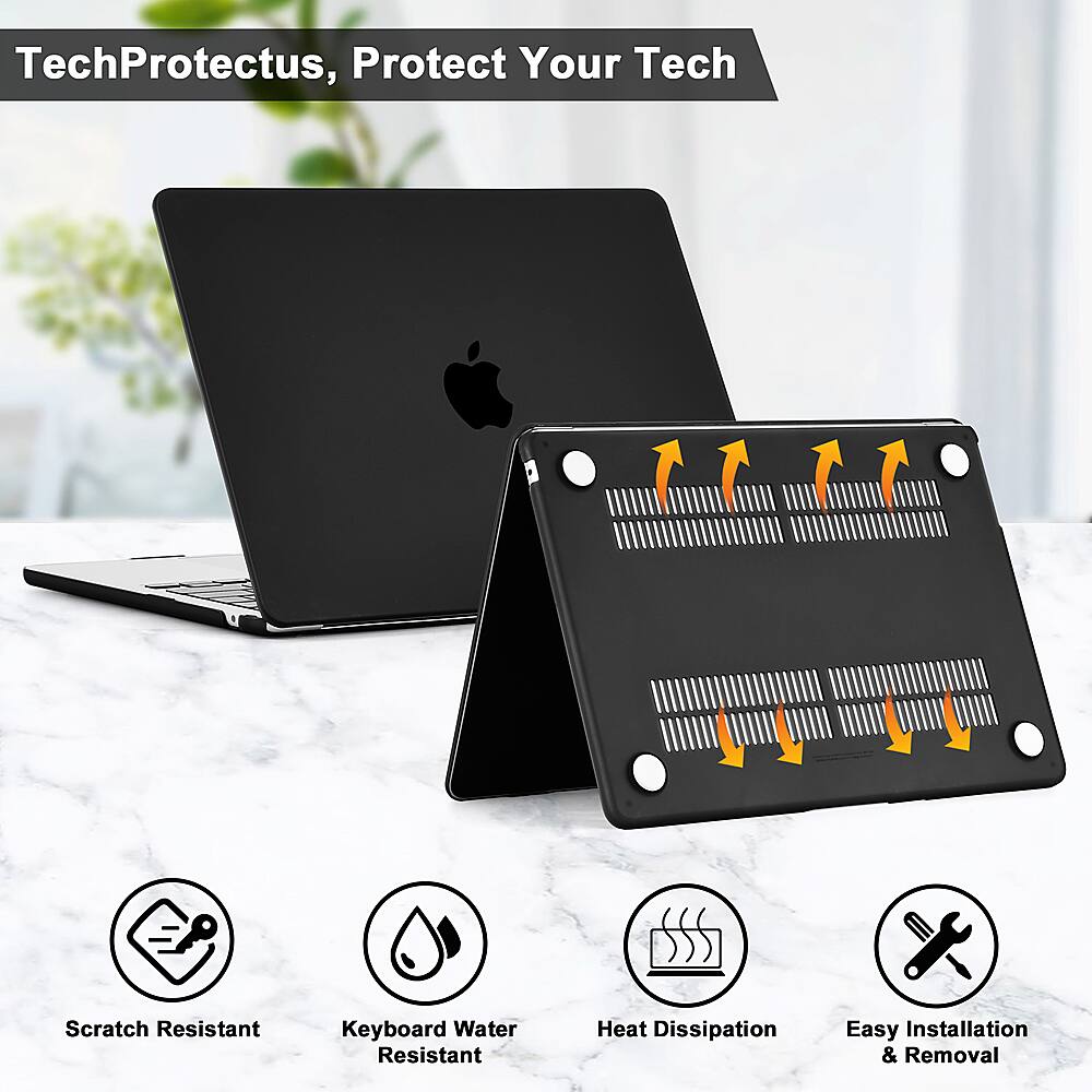 Techprotectus - MacBook case for 2022-2025 MacBook Air 13.6" with Apple M2/M3/M4 Chip - Black
