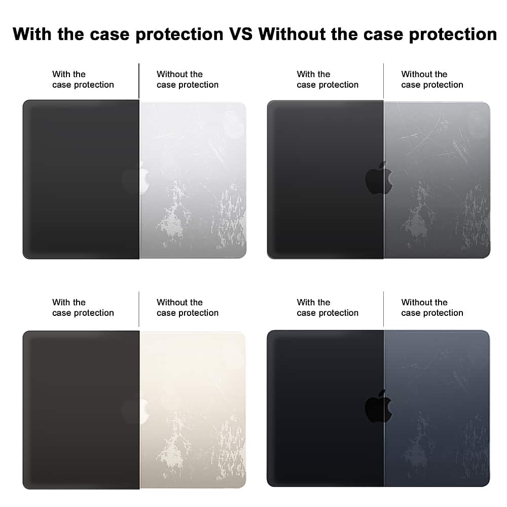 Techprotectus - MacBook case for 2022-2025 MacBook Air 13.6" with Apple M2/M3/M4 Chip - Black