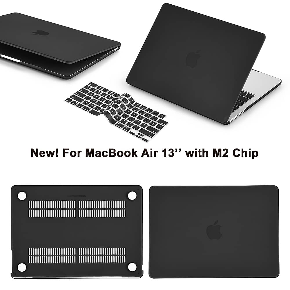 Techprotectus - MacBook case for 2022-2025 MacBook Air 13.6" with Apple M2/M3/M4 Chip - Black