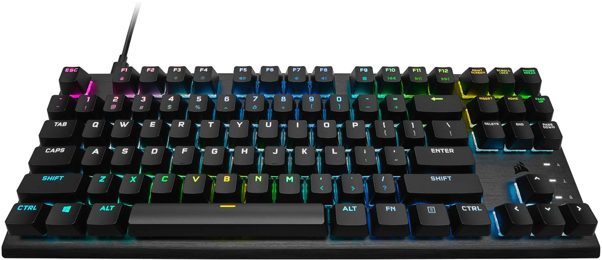 CORSAIR - K60 PRO TKL Wired Optical-Mechanical OPX Linear Switch Gaming Keyboard with per-key RGB Backlighting - Black