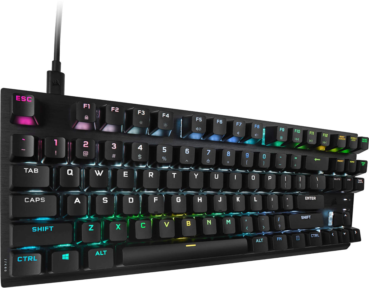 CORSAIR - K60 PRO TKL Wired Optical-Mechanical OPX Linear Switch Gaming Keyboard with per-key RGB Backlighting - Black
