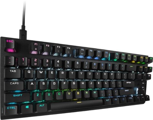 CORSAIR - K60 PRO TKL Wired Optical-Mechanical OPX Linear Switch Gaming Keyboard with per-key RGB Backlighting - Black