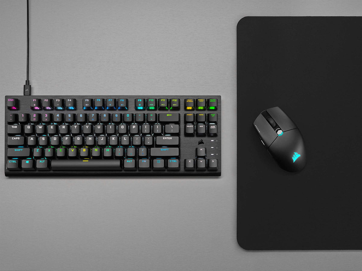 CORSAIR - K60 PRO TKL Wired Optical-Mechanical OPX Linear Switch Gaming Keyboard with per-key RGB Backlighting - Black
