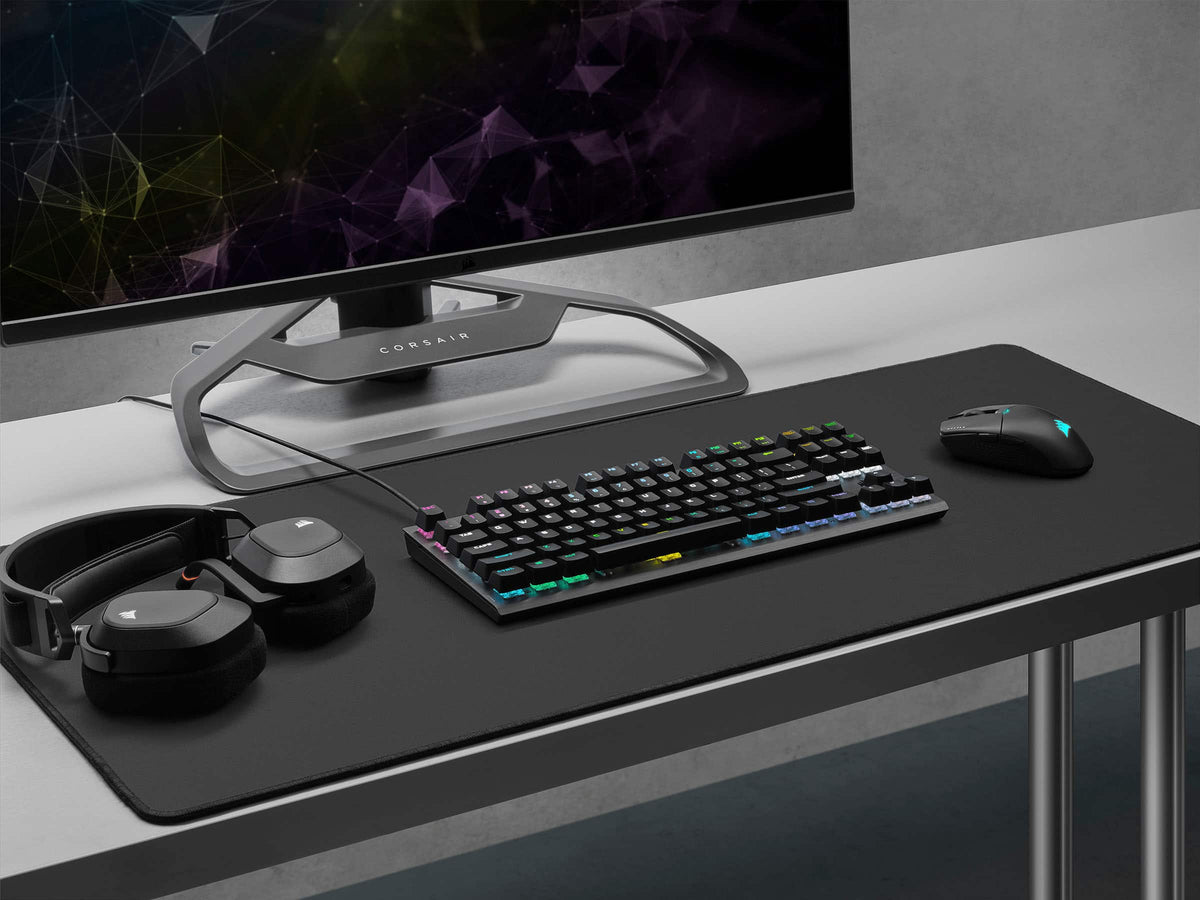 CORSAIR - K60 PRO TKL Wired Optical-Mechanical OPX Linear Switch Gaming Keyboard with per-key RGB Backlighting - Black