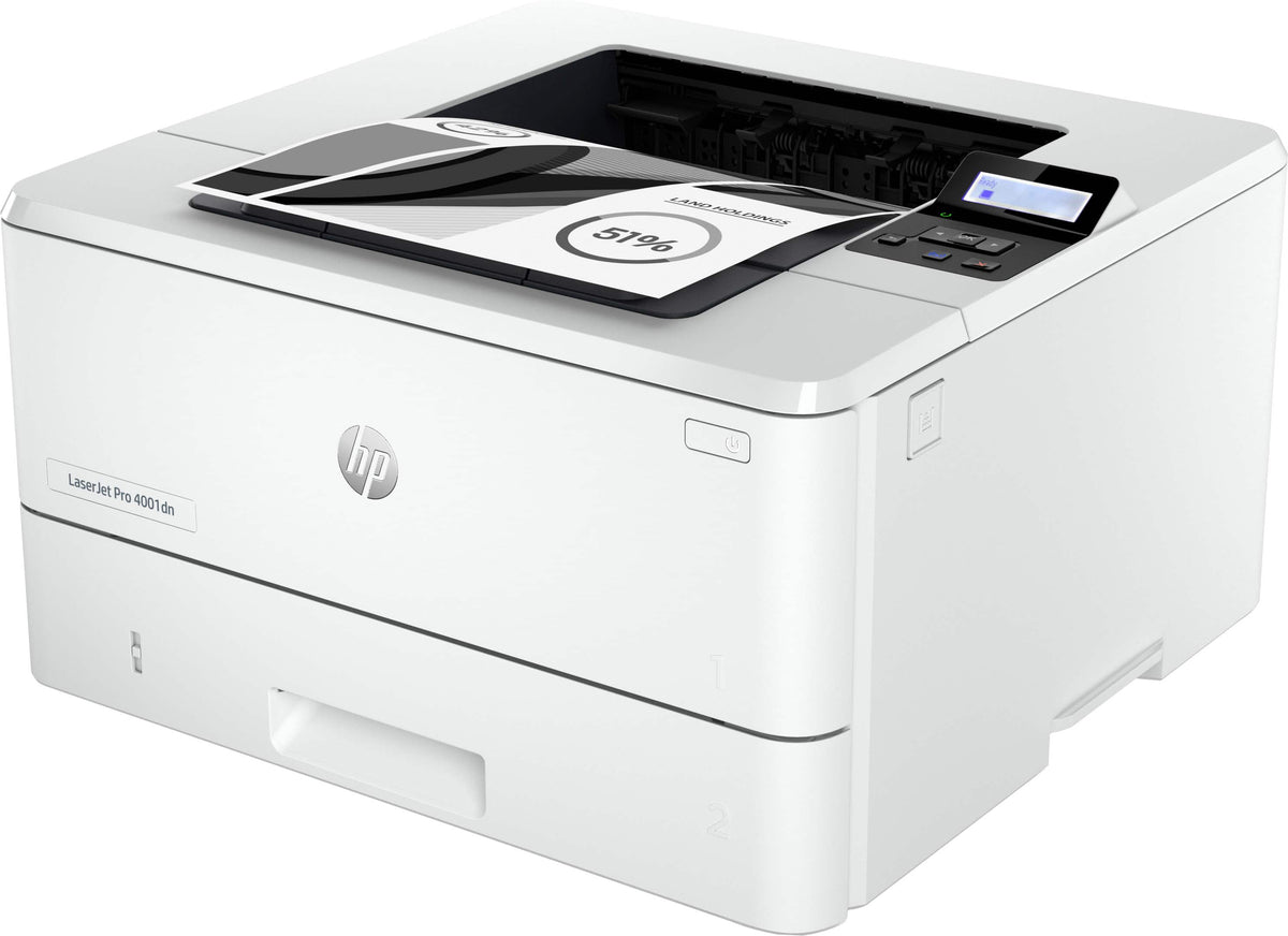 HP - LaserJet Pro 4001dn Black-and-White Laser Printer - White