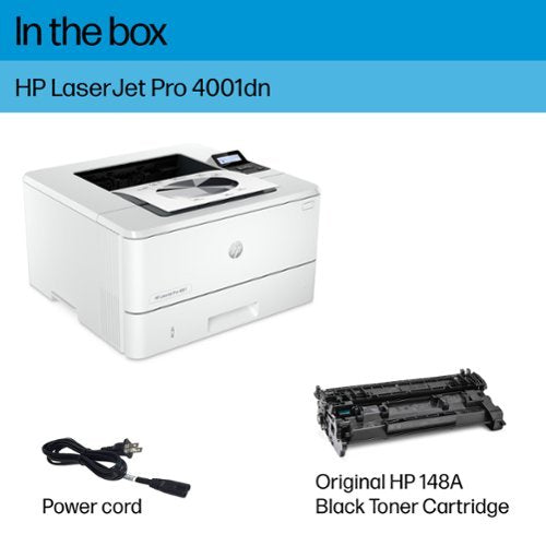 HP - LaserJet Pro 4001dn Black-and-White Laser Printer - White