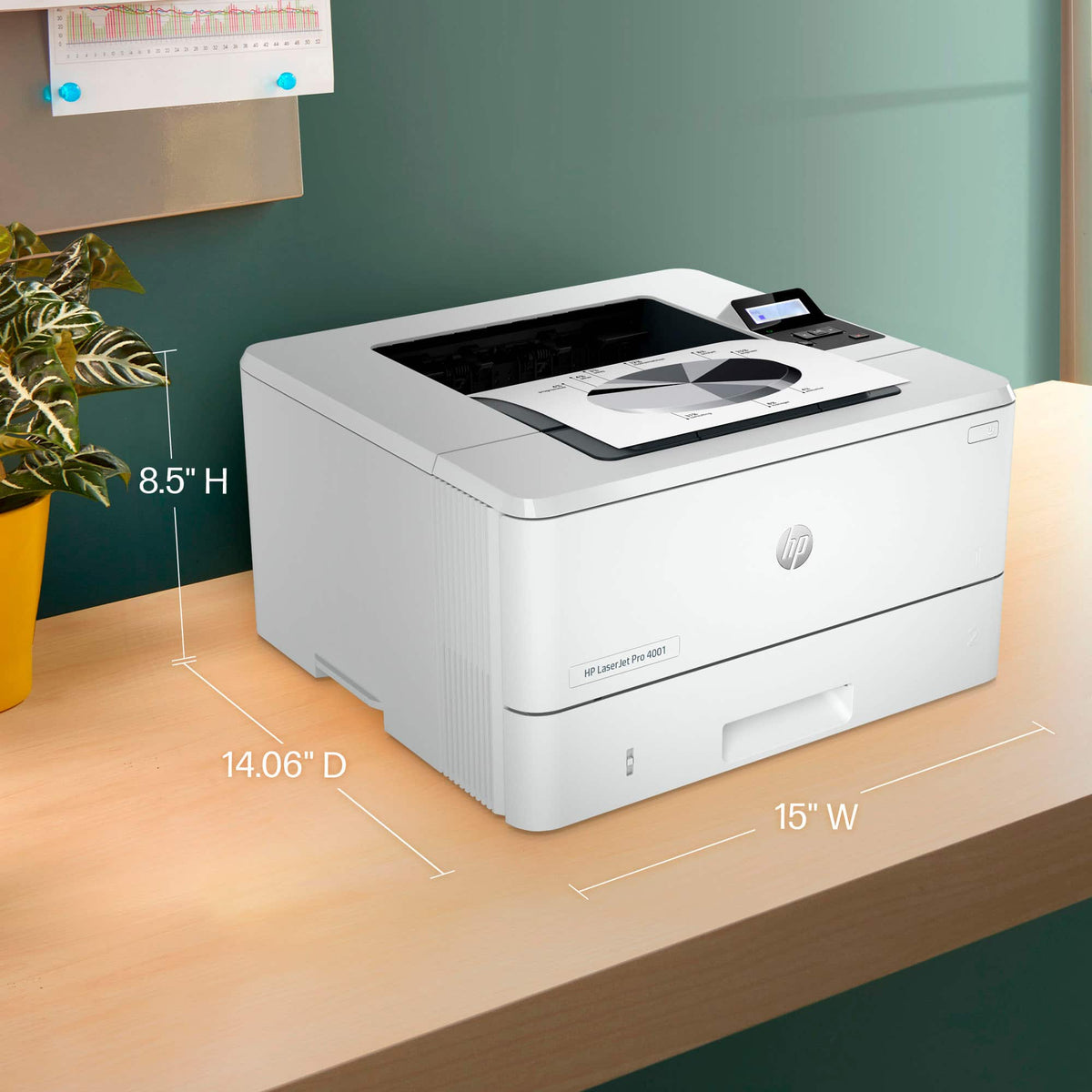 HP - LaserJet Pro 4001dn Black-and-White Laser Printer - White
