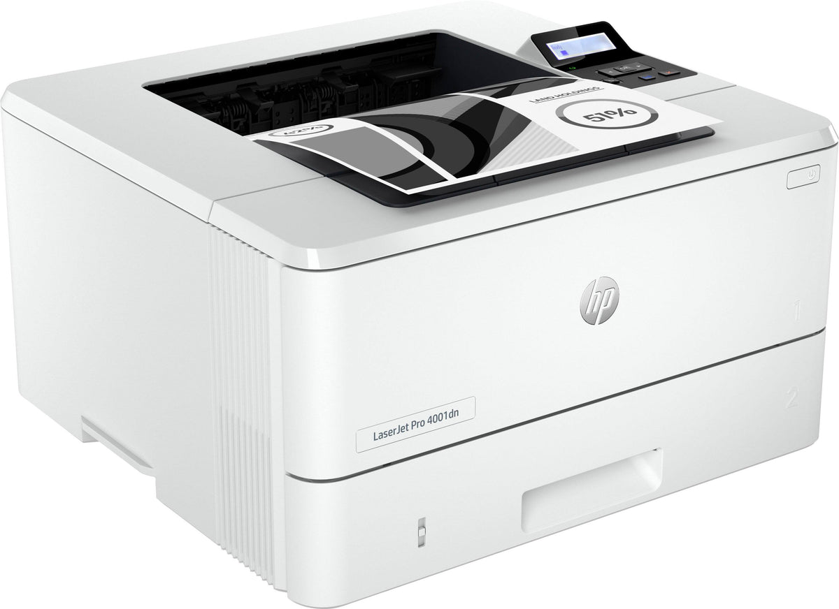 HP - LaserJet Pro 4001dn Black-and-White Laser Printer - White