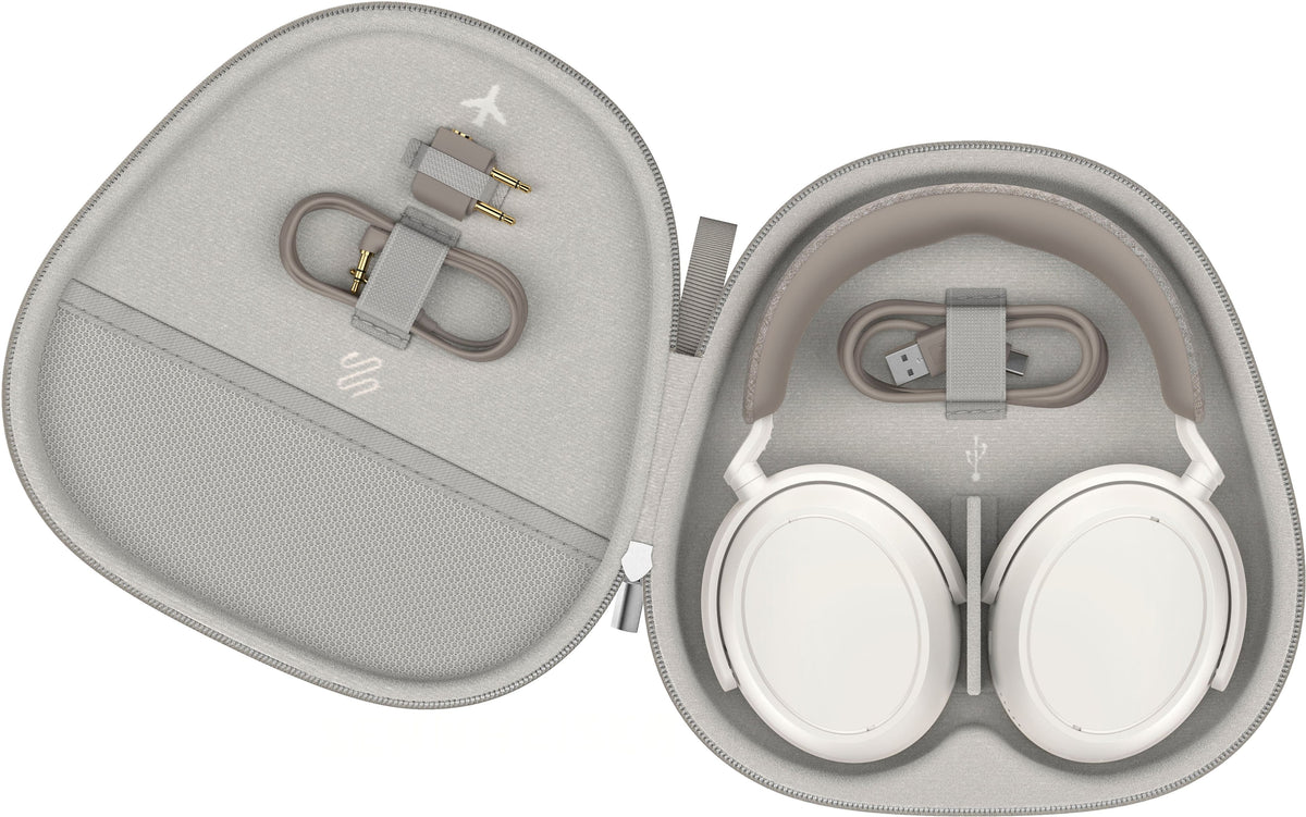 Sennheiser - MOMENTUM 4 Wireless Adaptive Noise-Canceling Over-The-Ear Headphones - White