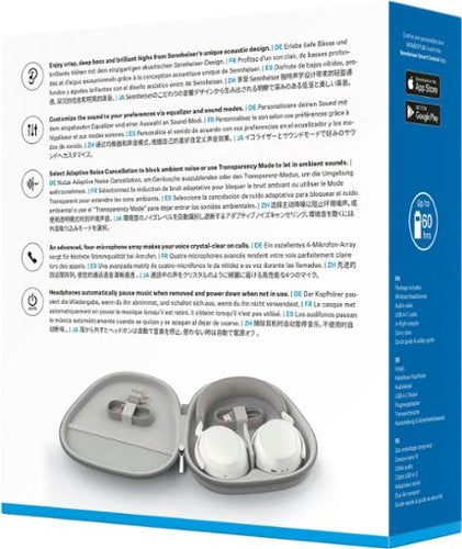Sennheiser - MOMENTUM 4 Wireless Adaptive Noise-Canceling Over-The-Ear Headphones - White