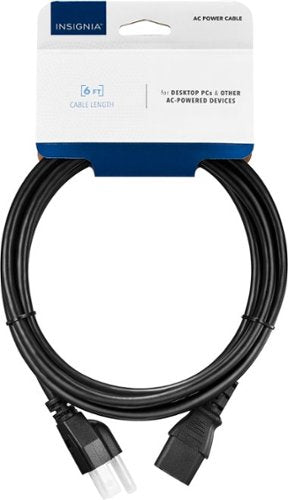 Insignia™ - 6’ AC Power Cable - Black