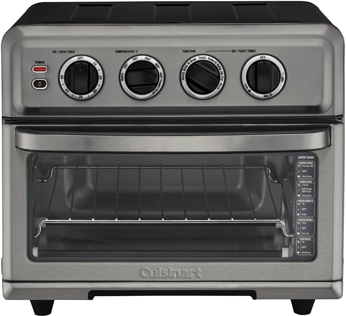 Cuisinart - Air Fryer 0.6 Cu. Ft. Toaster Oven with Grill - Black