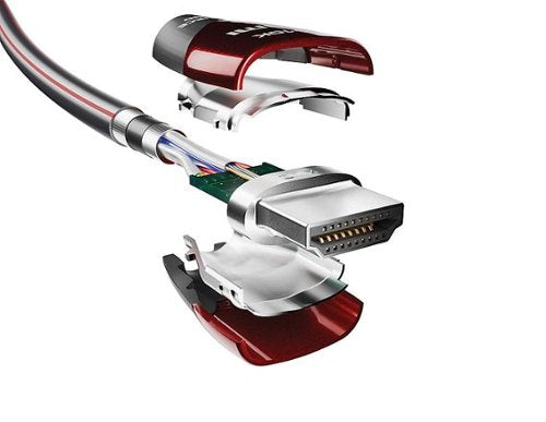 AudioQuest - Cherry Cola 48 49.2' 4K-8K-10K 48Gbps In-Wall Rated HDMI Cable - Gray with Red Stripes