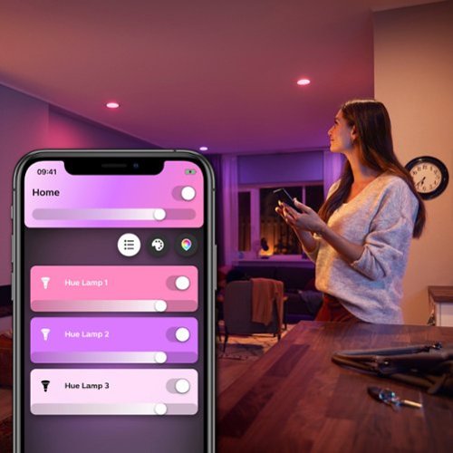 Philips - Hue BR30 Bluetooth 85W Smart LED Bulb (2-Pack) - White and Color Ambiance