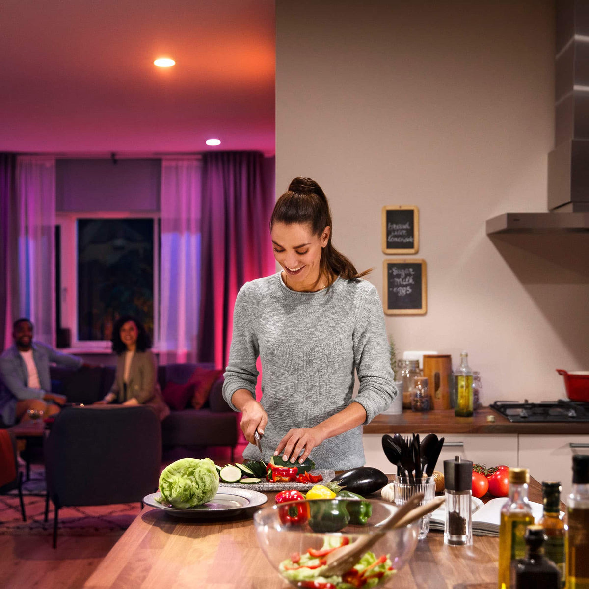 Philips - Hue BR30 Bluetooth 85W Smart LED Bulb (2-Pack) - White and Color Ambiance