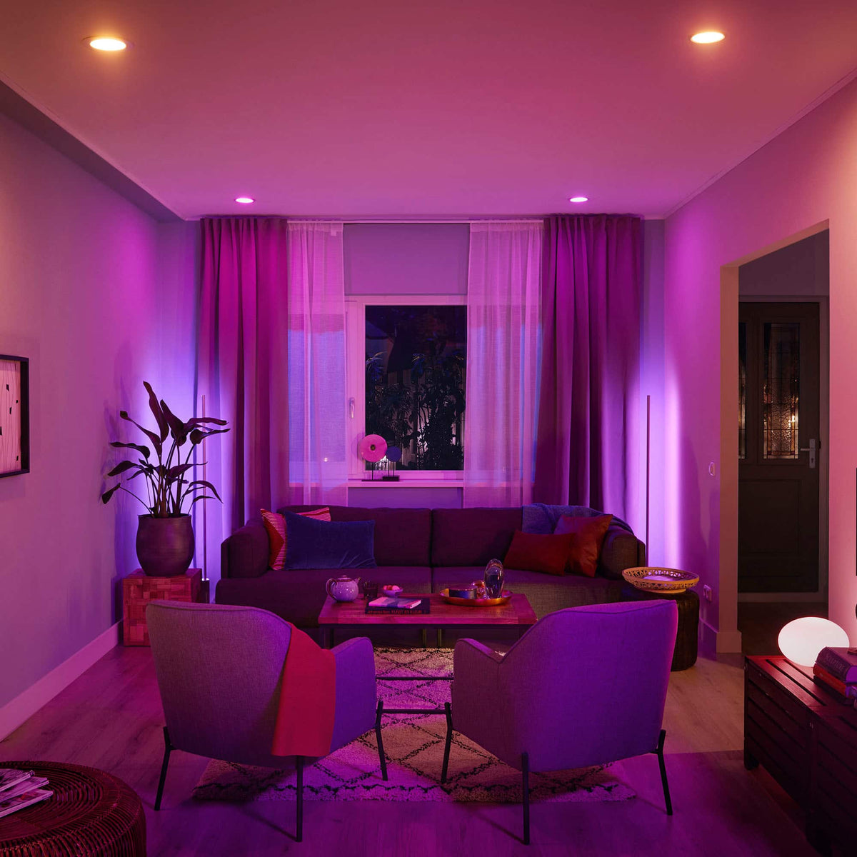 Philips - Hue BR30 Bluetooth 85W Smart LED Bulb (2-Pack) - White and Color Ambiance