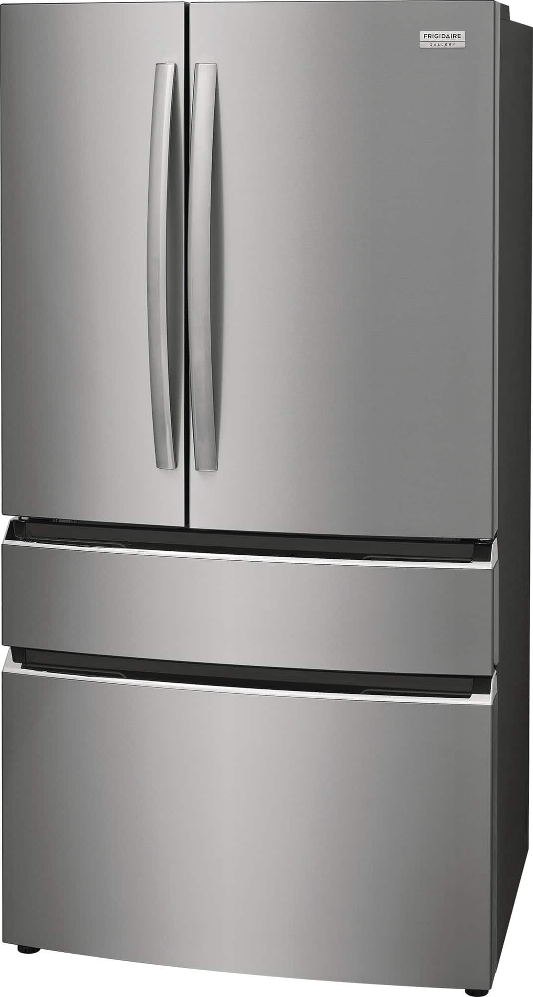 Frigidaire - Gallery 36 in. Wide 22.1 Cu. Ft. Counter-Depth 4-Door French Door Refrigerator with Internal Water Dispenser - Smudge Proof Stainless Steel