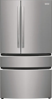 Frigidaire - Gallery 36 in. Wide 22.1 Cu. Ft. Counter-Depth 4-Door French Door Refrigerator with Internal Water Dispenser - Smudge Proof Stainless Steel