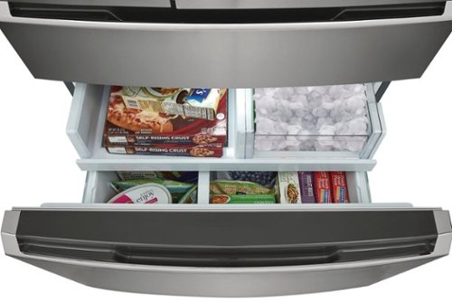 Frigidaire - Gallery 36 in. Wide 22.1 Cu. Ft. Counter-Depth 4-Door French Door Refrigerator with Internal Water Dispenser - Smudge Proof Stainless Steel