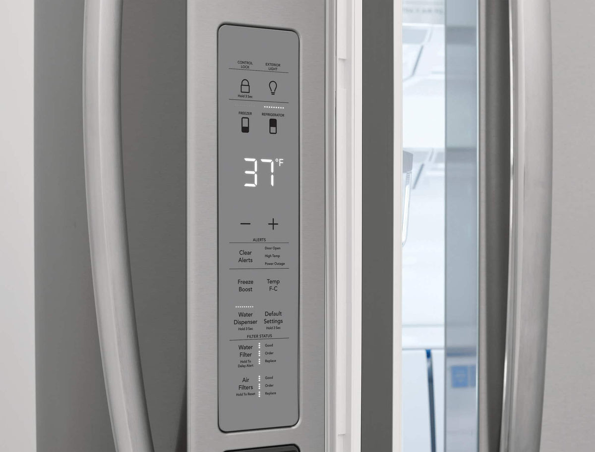 Frigidaire - Gallery 36 in. Wide 22.1 Cu. Ft. Counter-Depth 4-Door French Door Refrigerator with Internal Water Dispenser - Smudge Proof Stainless Steel