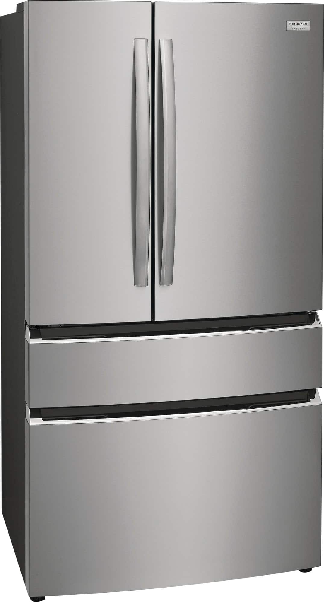 Frigidaire - Gallery 36 in. Wide 22.1 Cu. Ft. Counter-Depth 4-Door French Door Refrigerator with Internal Water Dispenser - Smudge Proof Stainless Steel