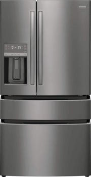 Frigidaire - Gallery 36 in. Wide 21.5 Cu. Ft. Counter-Depth 4-Door French Door Refrigerator - Black Stainless Steel