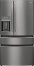 Frigidaire - Gallery 36 in. Wide 21.5 Cu. Ft. Counter-Depth 4-Door French Door Refrigerator - Black Stainless Steel