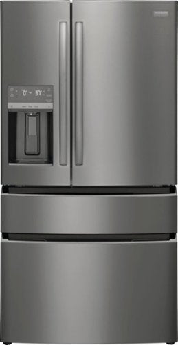 Frigidaire - Gallery 36 in. Wide 21.5 Cu. Ft. Counter-Depth 4-Door French Door Refrigerator - Black Stainless Steel