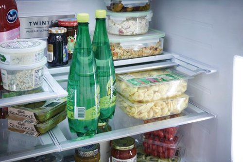 Frigidaire - Gallery 36 in. Wide 21.5 Cu. Ft. Counter-Depth 4-Door French Door Refrigerator - Black Stainless Steel