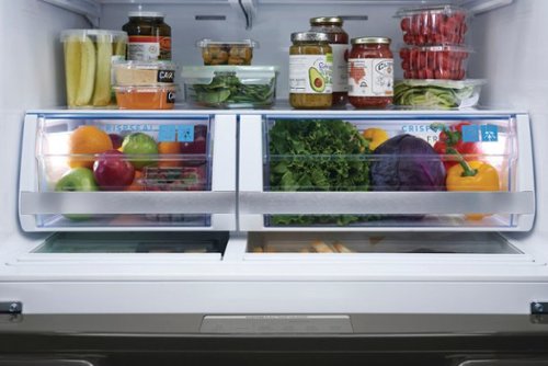 Frigidaire - Gallery 36 in. Wide 21.5 Cu. Ft. Counter-Depth 4-Door French Door Refrigerator - Black Stainless Steel