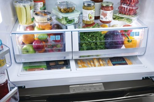 Frigidaire - Gallery 36 in. Wide 21.5 Cu. Ft. Counter-Depth 4-Door French Door Refrigerator - Black Stainless Steel