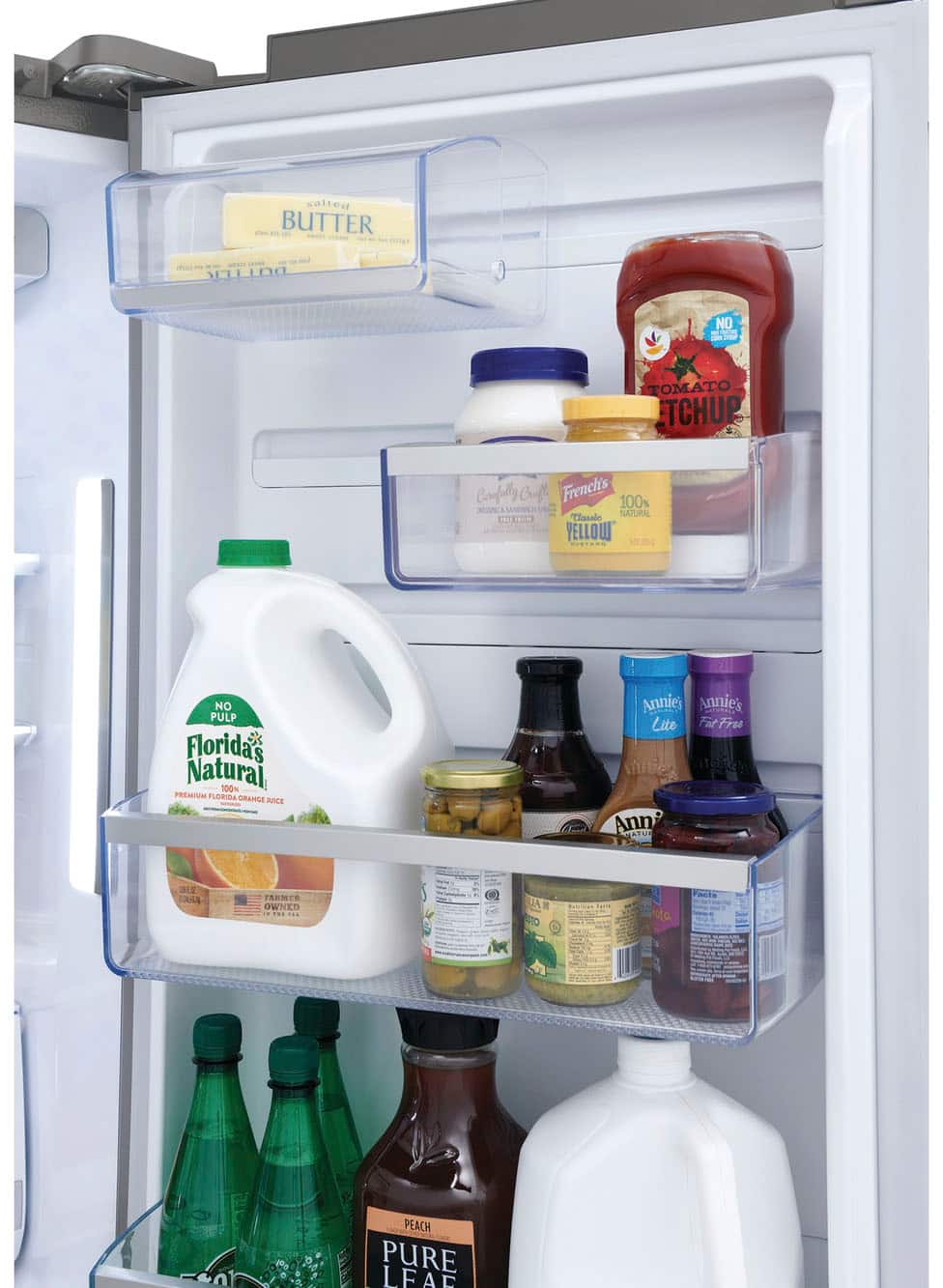 Frigidaire - Gallery 36 in. Wide 21.5 Cu. Ft. Counter-Depth 4-Door French Door Refrigerator - Black Stainless Steel