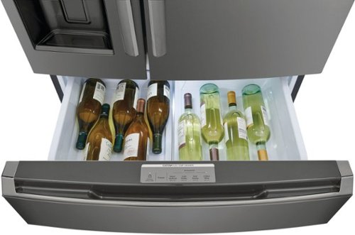 Frigidaire - Gallery 36 in. Wide 21.5 Cu. Ft. Counter-Depth 4-Door French Door Refrigerator - Black Stainless Steel