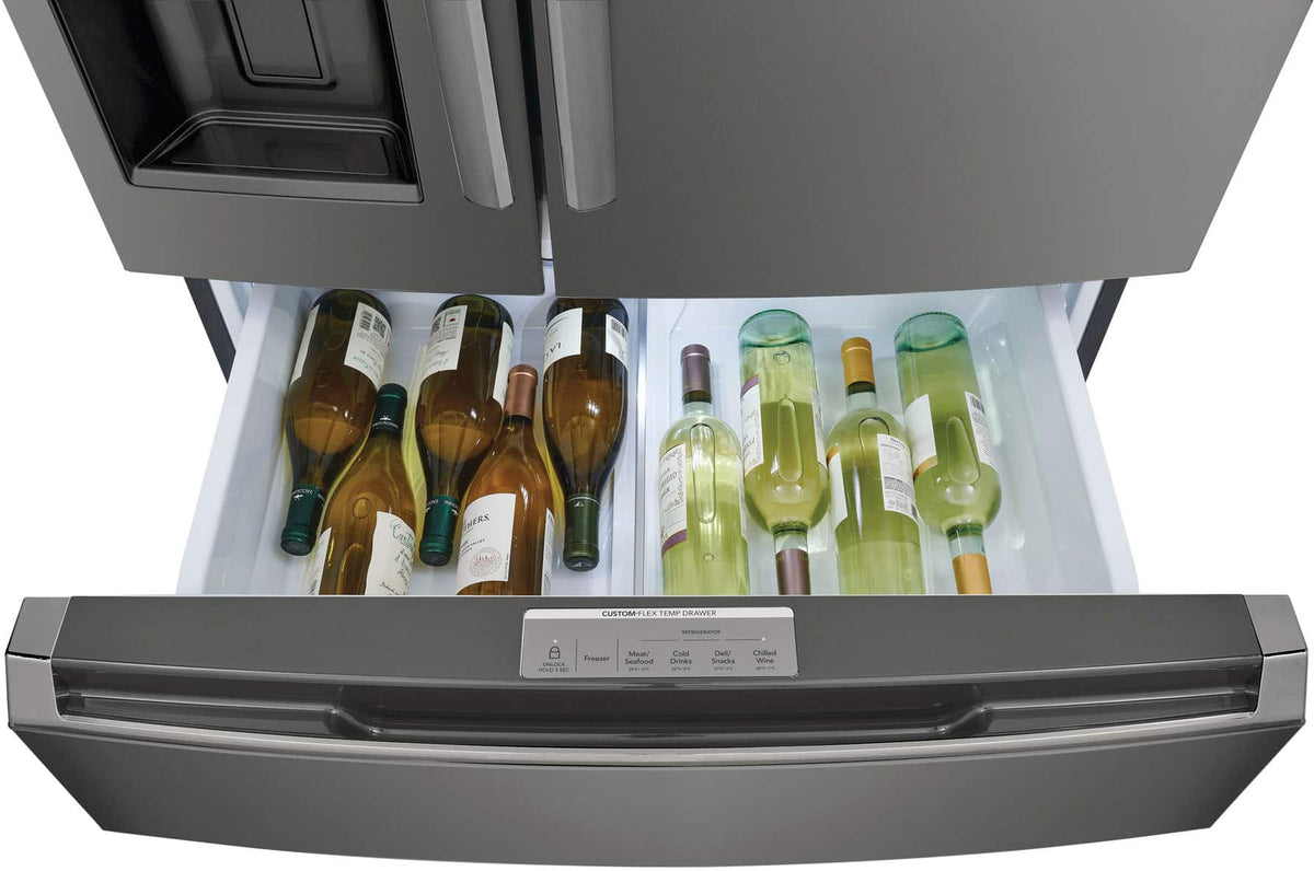 Frigidaire - Gallery 36 in. Wide 21.5 Cu. Ft. Counter-Depth 4-Door French Door Refrigerator - Black Stainless Steel