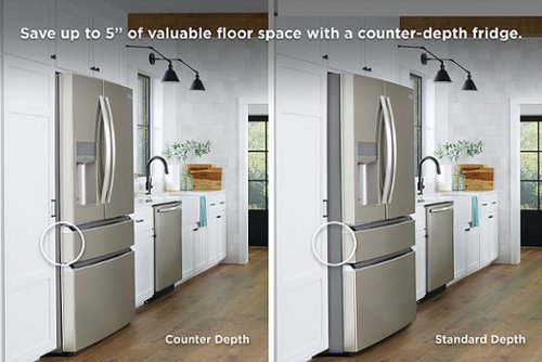 Frigidaire - Gallery 36 in. Wide 21.5 Cu. Ft. Counter-Depth 4-Door French Door Refrigerator - Black Stainless Steel
