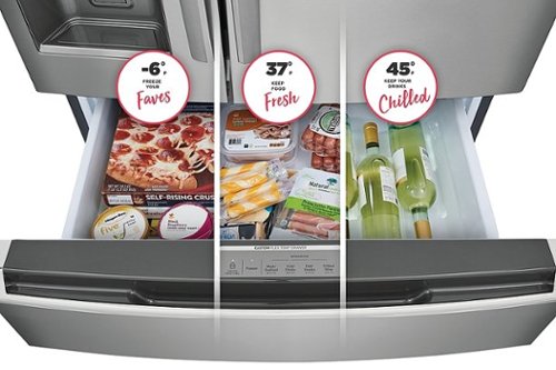 Frigidaire - Gallery 36 in. Wide 21.5 Cu. Ft. Counter-Depth 4-Door French Door Refrigerator - Black Stainless Steel