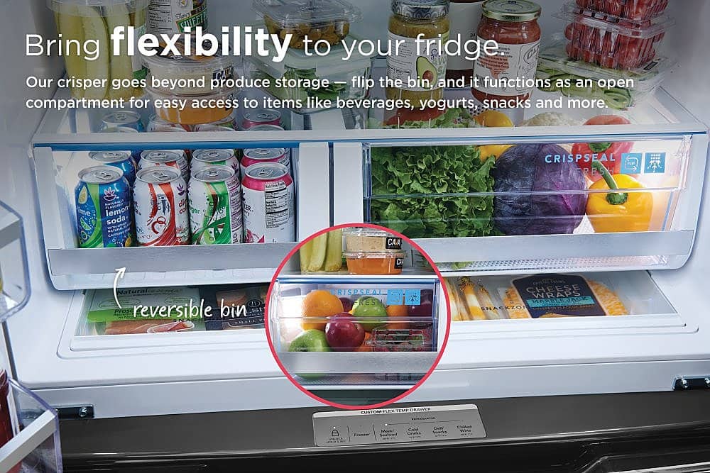 Frigidaire - Gallery 36 in. Wide 21.5 Cu. Ft. Counter-Depth 4-Door French Door Refrigerator - Black Stainless Steel