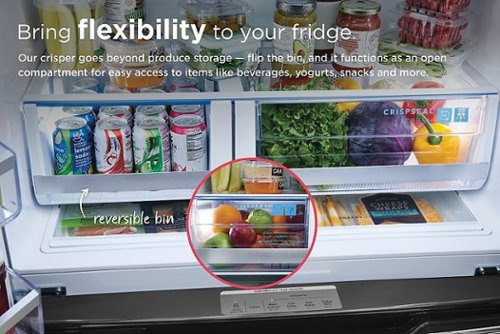 Frigidaire - Gallery 36 in. Wide 21.5 Cu. Ft. Counter-Depth 4-Door French Door Refrigerator - Black Stainless Steel