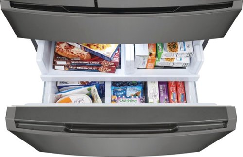 Frigidaire - Gallery 36 in. Wide 21.5 Cu. Ft. Counter-Depth 4-Door French Door Refrigerator - Black Stainless Steel