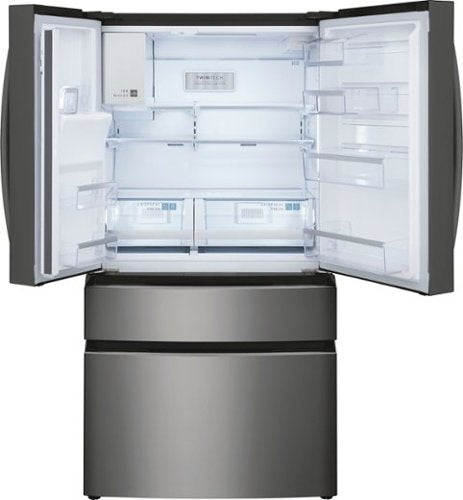 Frigidaire - Gallery 36 in. Wide 21.5 Cu. Ft. Counter-Depth 4-Door French Door Refrigerator - Black Stainless Steel