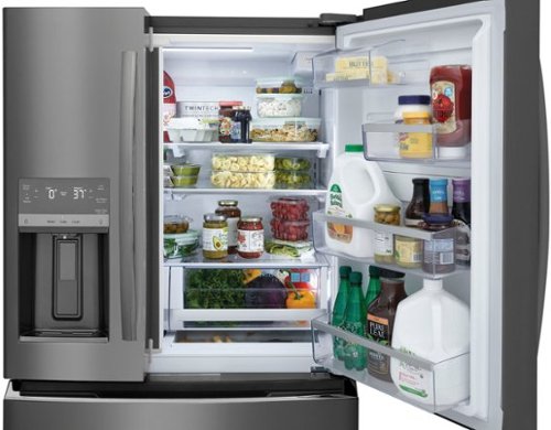 Frigidaire - Gallery 36 in. Wide 21.5 Cu. Ft. Counter-Depth 4-Door French Door Refrigerator - Black Stainless Steel