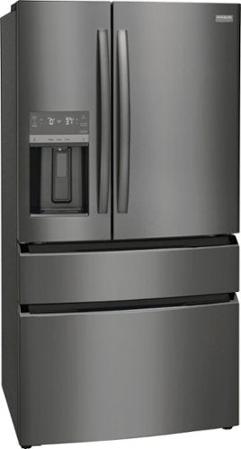 Frigidaire - Gallery 36 in. Wide 21.5 Cu. Ft. Counter-Depth 4-Door French Door Refrigerator - Black Stainless Steel