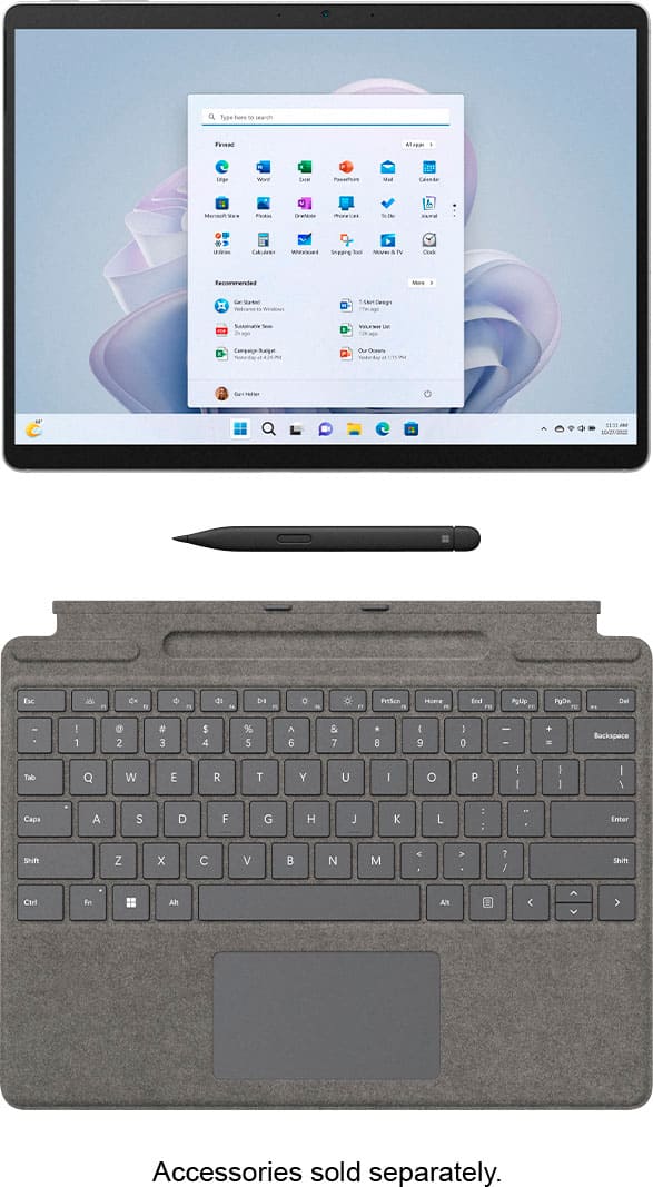 Geek Squad Certified Refurbished Surface Pro 9 - 13” Touch-Screen - Microsoft SQ3 - 8GB Memory - Platinum (Unlocked)
