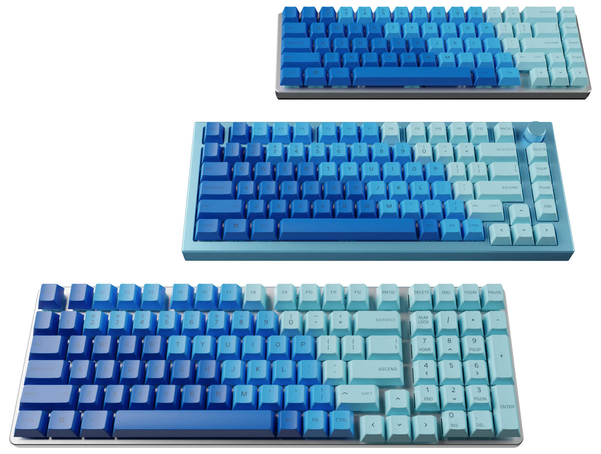 Glorious - GPBT Gradient Universal Keycap Set Compatible with Most 100% 85% 80% TKL 60% Compact 75% Mechanical Keyboards - Ocean