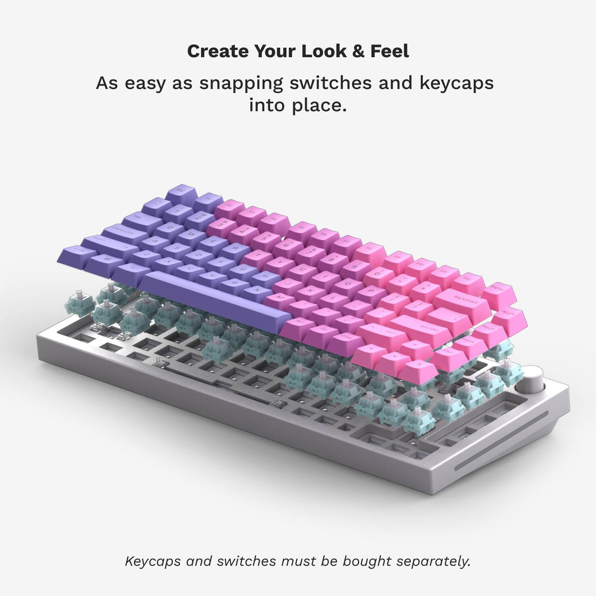 Glorious - GMMK Pro Barebone High Profile Gasket Mounted RGB 75% Wired Mechanical Keyboard - White
