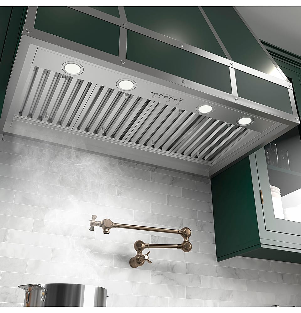 GE Profile - 42 inches - Externally Vented - Range Hood Insert - Custom Panel ready