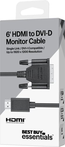 Best Buy essentials™ - 6’ HDMI-to-DVI-D Monitor Cable - Black