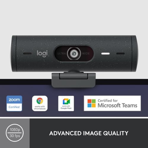 Logitech - Brio 500 1920x1080p Webcam with Privacy Cover - Graphite