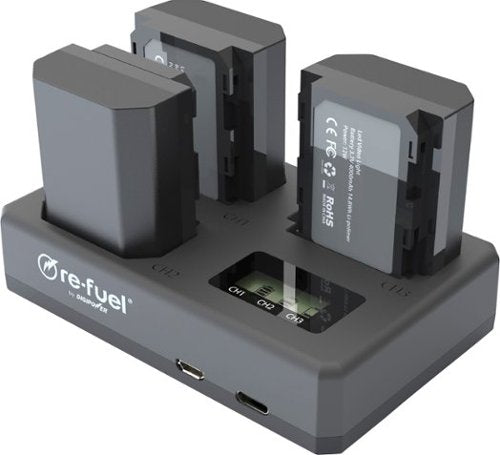 Digipower - Sony NP-FZ100 Triple Battery Charger with Individual Charging Displays - Black